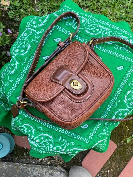 Vintage Coach Sheridan Durham Brown Pebble Leather Mini Crossbody Bag - Picture 12 of 16